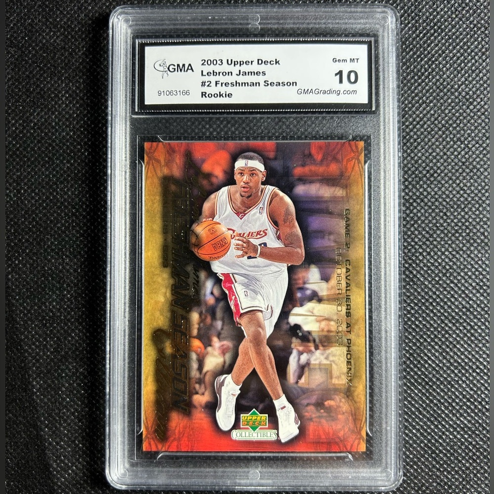 2003 upper deck lebron james rc rookie gma 10 gem mint Cleveland cavaliers mvp